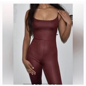 Wild Fable Liquid Bodysuit Jumpsuit Burgundy XL, Holiday Layering New